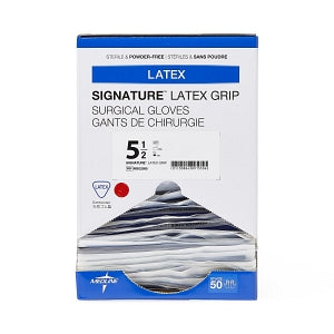 Medline Signature Latex Grip Surgical Gloves - Signature Latex Grip Powder-Free Surgical Gloves, Size 5.5 - MSG2955