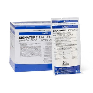 Medline Signature Latex Grip Surgical Gloves - Signature Latex Grip Powder-Free Surgical Gloves, Size 5.5 - MSG2955