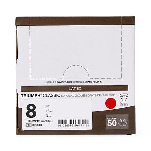 Medline Triumph Classic Latex Surgical Gloves - Triumph Classic Latex Powder-Free Surgical Gloves, Size 8 - MSG5080