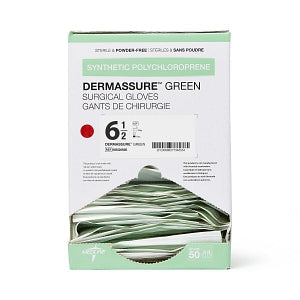 Medline DermAssure Green Surgical Gloves - Dermassure Green Surgical Gloves, Size 6.5 - MSG6565