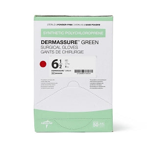 Medline DermAssure Green Surgical Gloves - Dermassure Green Surgical Gloves, Size 6.5 - MSG6565