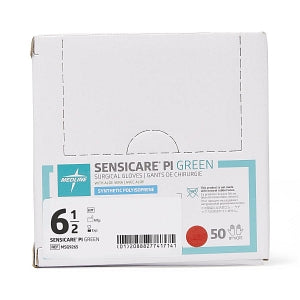 Medline SensiCare PI Green Surgical Gloves - SensiCare PI Green Powder-Free Surgical Gloves, Size 6.5 - MSG9265