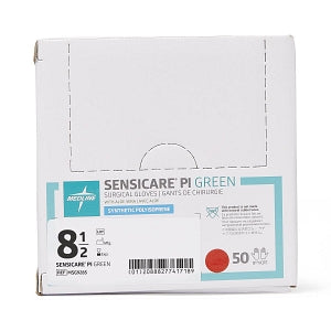 Medline SensiCare PI Green Surgical Gloves - SensiCare PI Green Powder-Free Surgical Gloves, Size 8.5 - MSG9285
