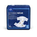 Medline Extended Wear High-Capacity Adult Incontinence Briefs - Extended Wear Briefs, Size L, for Waist Size 41"-59" - MTB80500
