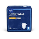 Medline Extended Wear High-Capacity Adult Incontinence Briefs - Extended Wear Briefs, Size L, for Waist Size 41"-59" - MTB80500