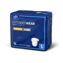 Medline Extended Wear High-Capacity Adult Incontinence Briefs - Extended Wear Briefs, Size L, for Waist Size 41"-59" - MTB80500