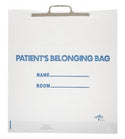 Medline Plastic Patient Belonging Bag with Rigid Handle - Rigid Handle Plastic Bag, Patient Belonging, 18" x 20" x 4", Clear - NON026340