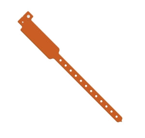 Medline Tamper Resistant Snap Closure ID Bands - 9" Write-On Vinyl ID Band, Adult / Pediatric, Orange - NON050614