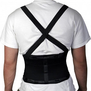 Medline Standard Back Support with Suspenders - Back Support with Suspenders, Black, Size S for 25"-30" Waist - NON11351S