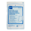 Medline Sterile Disposable Drapes - Sterile Tissue / Poly / Tissue Disposable Drapes, 18" x 26" - NON21001