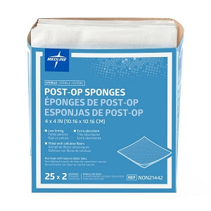 Medline Post-Op Sterile Gauze Sponges - Sterile Post-Op Gauze Sponge, 4" x 4" - NON21442