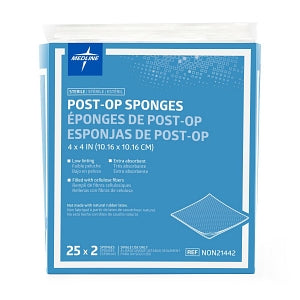 Medline Post-Op Sterile Gauze Sponges - Sterile Post-Op Gauze Sponge, 4" x 4" - NON21442