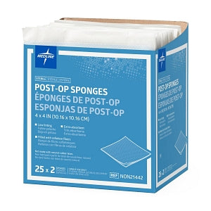 Medline Post-Op Sterile Gauze Sponges - Sterile Post-Op Gauze Sponge, 4" x 4" - NON21442