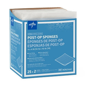 Medline Post-Op Sterile Gauze Sponges - Sterile Post-Op Gauze Sponge, 4" x 4" - NON21442