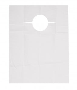Medline Disposable Adult Lap Bibs - Disposable Tissue / Poly Slip-On Adult Bib, 19" x 35" - NON24265