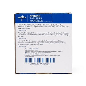Medline Disposable Polyethylene Adult Aprons - Disposable Polyethylene Apron, Midweight, 28" x 46" - NON24274W