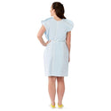 Medline Disposable Patient Gowns - Tissue / Poly / Tissue Deluxe Disposable Patient Gowns with Opening and Belt, 30" x 42", Blue - NON24356