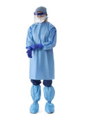 Medline Coated Chemotherapy Isolation Gowns - Coated Chemotherapy Isolation Gown, Blue, Size XL - NON25457XL