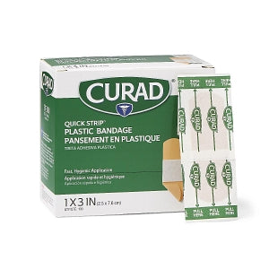 Medline Quick Strip Plastic Adhesive Bandages - Quick Strip Plastic Sterile Adhesive Bandages, 1" x 3" - NON25600QS