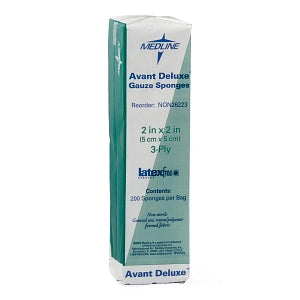 Medline Deluxe Nonsterile Nonwoven Gauze Sponges - Deluxe Nonsterile Nonwoven 3-Ply Gauze Sponges, 2" x 2" - NON26223