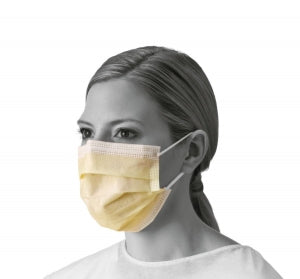 Medline Isolation Face Masks with Ear Loops - Isolation Face Mask with Ear Loops, Yellow - NON27122