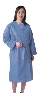 Medline Disposable Patient Robes - Multilayer Long-Sleeve Robe, Size XL, Blue - NON27148XL