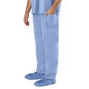 Medline Disposable Scrub Pants - Disposable Unisex Scrub Pants with Elastic Waist, Size XL, Blue - NON27213XL