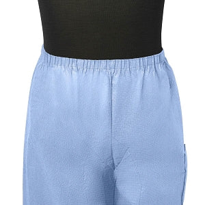 Medline Disposable Scrub Pants - Disposable Unisex Scrub Pants with Elastic Waist, Size 2XL, Blue - NON27213XXL