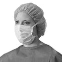 Medline Hypoallergenic Surgical Face Masks - Hypoallergenic Filter Face Mask with Ties, White - NON27385