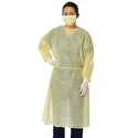 Medline Medium Weight Multi-Ply Isolation Gown - Medium-Weight Isolation Gown with Side and Neck Ties, Yellow, Size Regular - NON27SMS2