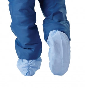 Medline Medium Weight Coated Polypropylene Shoe Covers - Seamless Coated Shoe Covers, Blue, Size XL - NON31859