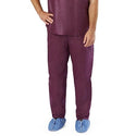 Medline Disposable Scrub Pants - Disposable Unisex Scrub Pants with Elastic Waist, Size S, Wine - NON37213S