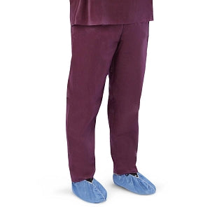 Medline Disposable Scrub Pants - Disposable Unisex Scrub Pants with Elastic Waist, Size 3XL, Wine - NON37213XXXL