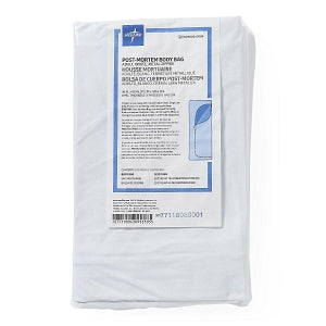 Medline Adult Body Bags with ID Tags - PVC Body Bag with Metal Zipper for Adult, White, 36" x 90" - NON70540WM