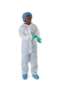 Medline Heavyweight Spunbonded Polypropylene Coveralls - Heavyweight Spunbond Polypropylene Coveralls with Elastic Wrists and Ankles, Size 5XL, White - NONCV1205XL