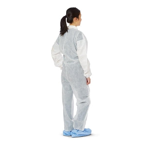 Medline Breathable Back Coverall - Coveralls with Breathable Back and Elastic Wrists and Ankles, White, Size 5XL - NONCV9605XL