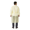 Medline Medium-Weight Dental Cover Gowns with Knit Cuffs - Spunbond Polypropylene Dental Gown with Knit Cuff, Yellow, Size L - NONDYL