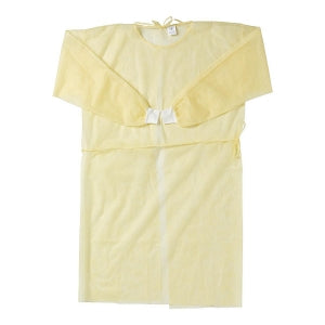 Medline Medium-Weight Dental Cover Gowns with Knit Cuffs - Spunbond Polypropylene Dental Gown with Knit Cuff, Yellow, Size XL - NONDYXL