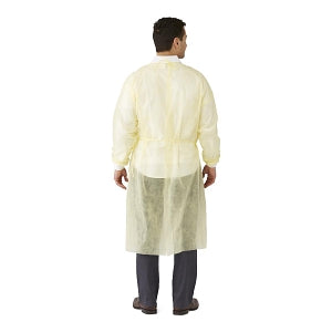 Medline Medium-Weight Dental Cover Gowns with Knit Cuffs - Spunbond Polypropylene Dental Gown with Knit Cuff, Yellow, Size XL - NONDYXL