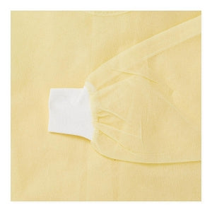Medline Medium-Weight Dental Cover Gowns with Knit Cuffs - Spunbond Polypropylene Dental Gown with Knit Cuff, Yellow, Size XL - NONDYXL