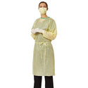 Medline AAMI Level 2 Isolation Gowns - Medium-Weight AAMI Level 2 Isolation Gown with Thumb Loop Wrists, Individually Folded, Yellow, Size RE - NONLV200TL