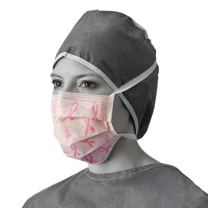 Medline Pink Ribbon Surgical Face Masks - Pink Ribbon Surgical Face Masks - NONRIBBON