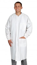 Medline Antistatic Microporous Breathable Lab Coats - Breathable Fluid-Proof Lab Coat with Zip Front, Size M - NONSW1750M