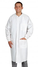 Medline Antistatic Microporous Breathable Lab Coats - Breathable Fluid-Proof Lab Coat with Zip Front, Size M - NONSW1750M