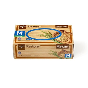 Medline Restore Powder-Free Nitrile Exam Gloves with Oatmeal - Restore Powder-Free Nitrile Exam Gloves with Oatmeal, Size M - OAT6802