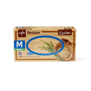 Medline Restore Powder-Free Nitrile Exam Gloves with Oatmeal - Restore Powder-Free Nitrile Exam Gloves with Oatmeal, Size M - OAT6802