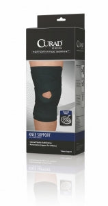 Medline CURAD Performance Series Knee Supports with J-Shaped Support - Curad Knee Support, Neoprene, J-shaped Support, Right, Retail, Size S, 14" - 15", for CVS - ORT23250RSD