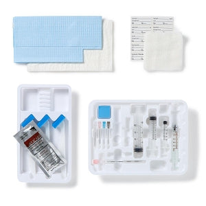 Medline Single Shot Epidural Trays without Pharmaceuticals - Single Shot Epidural Tray with 18G x 3.5" Tuohy Needle and 5 mL Glass LOR Syringe, No Pharmaceuticals - PAIN9001S