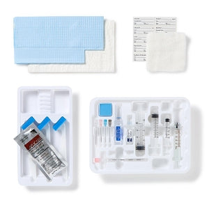 Medline Universal Single Shot Tray - Single Shot Epidural Tray with No Tuohy Needle and 5 mL Glass LOR Syringe, with Sodium Chloride and Lidocaine - PAIN9006S