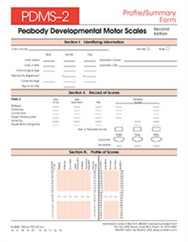 PDMS-2 Profile/Summary Forms (25) M. Rhonda Folio, Rebecca R. Fewell